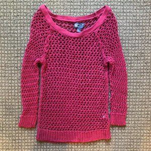 American Eagle open-knit maroon sweater